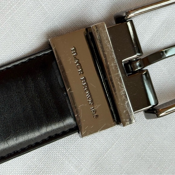Black Brown 1826 Black Leather Belt - Picture 2 of 5